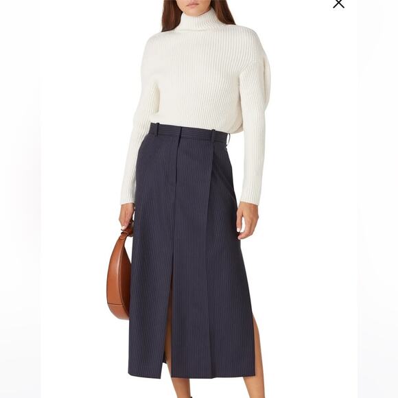 Nina Ricci Cream Ribbed Unique Wool Cashmere Turtleneck Sweater XSmall - Picture 1 of 11